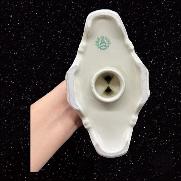 Vintage Mitterteich Bavaria Germany 3 Way Candle Stick Holder Ceramic 8”W 5.5”T - Picture 2 of 15